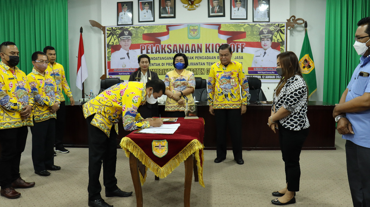 Pemkab Gumas Gelar Kick Off Penandatanganan Kontrak Barang/Jasa